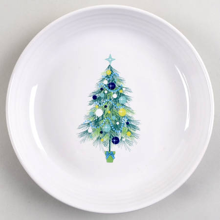 Fiesta Blue Christmas Tree Luncheon/Salad Bowl