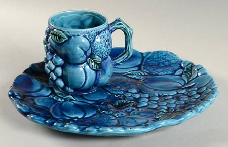 Mood Indigo Blue Snack Plate & Cup Set