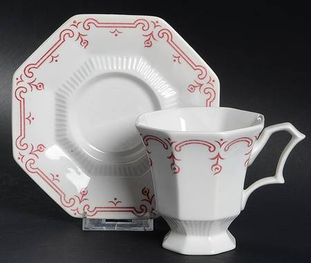 Plymouth Rose Footed Cup & Saucer Set