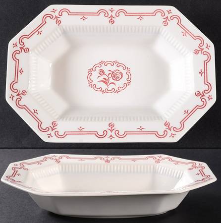 Plymouth Rose 9" Oval Vegetable Bowl