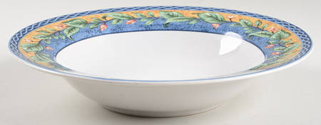 French Floral Large Rim Soup Bowl