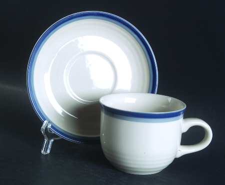 Blue Horizon Flat Cup & Saucer Set