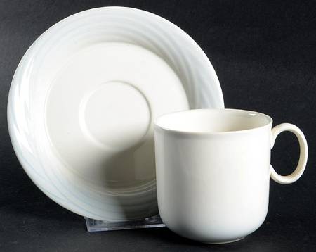 Cameo Blue Flat Cup & Saucer Set