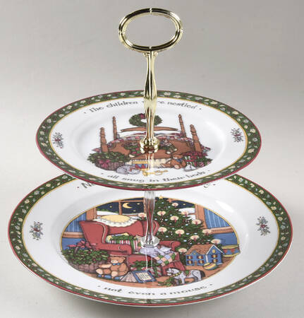 Christmas Story 6 5/8"-10"  2 Tiered Serving Tray (Dp, Sp) HC