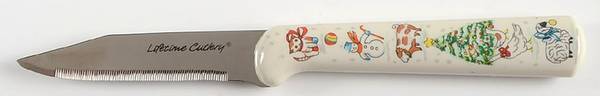 Country Christmas Paring Knife with Stainless Blade