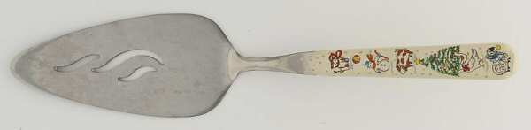 Country Christmas Pie Server with Stainless Blade