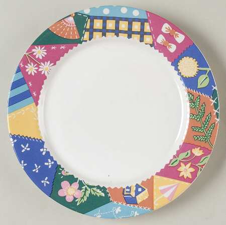Crazy Quilt Salad Plate