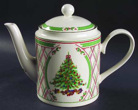 Holly Ribbon Coffee Pot & Lid