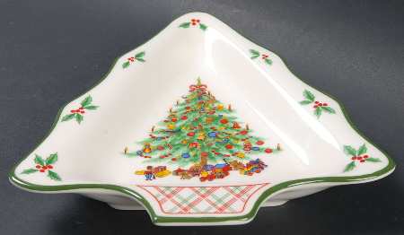 Holly Ribbon Open Candy Dish