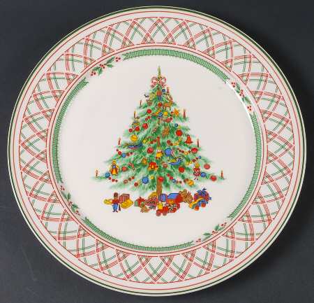 Holly Ribbon 12" Chop Plate (Round Platter)