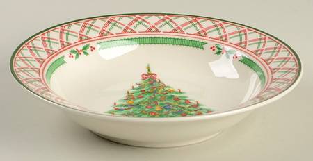 Holly Ribbon Rim Soup Bowl