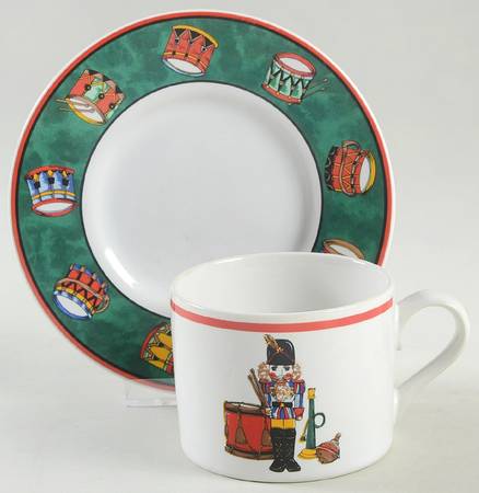Holiday Spirit Flat Cup & Saucer Set