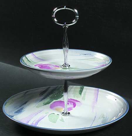 Light Wind 6 5/8"-10"  2 Tiered Serving Tray (Dp, Sp) HC