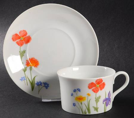 Rose of Versailles Flat Cup & Saucer Set by International
