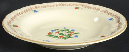 Strawberry Patch Large Rim Soup Bowl