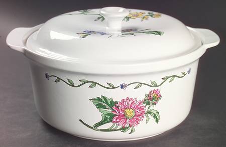 Terrace Blossoms 2.5 Qt Round Covered Casserole
