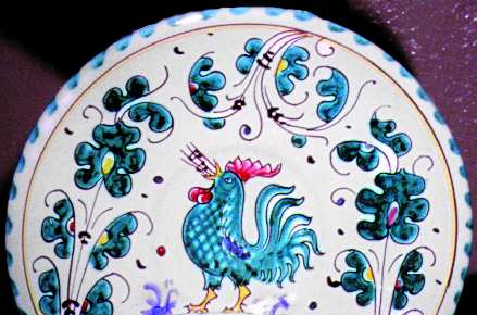 Green Rooster (Orvieto) Saucer for Footed Cup