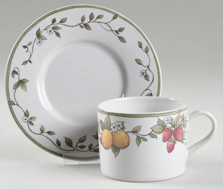 Annies Orchard Flat Cup & Saucer Set