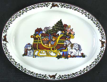 Over The Housetops 14" Oval Serving Platter
