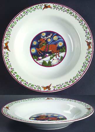 Over The Housetops Large Rim Soup Bowl