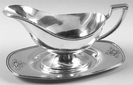 Princess-Lady Doris (Silverplate, Hollowware) Plated Gravy Boat with Attached Underplate