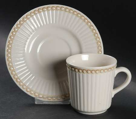 Precious Pearl Flat Cup & Saucer Set