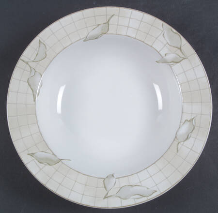 Linen Flower Large Rim Soup Bowl