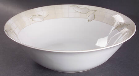 Linen Flower 10" Round Vegetable Bowl