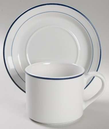 Sheridan Blue Flat Cup & Saucer Set