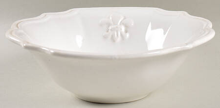 Fleur de Lys White Soup/Cereal Bowl by Intrada