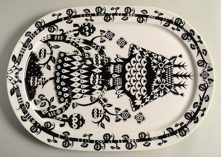 Taika Black 16" Oval Serving Platter