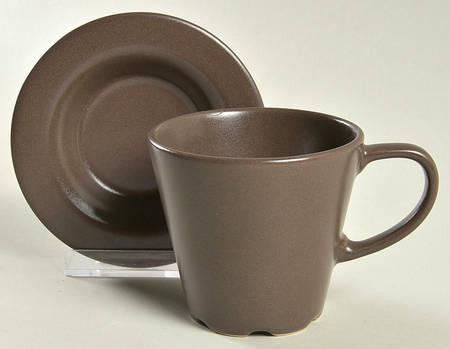 Dinera Brown Flat Cup & Saucer Set