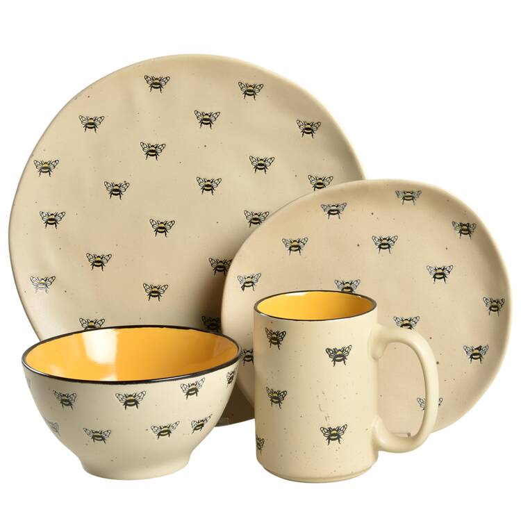 Barney Bee Repeat 4 Piece Place Setting
