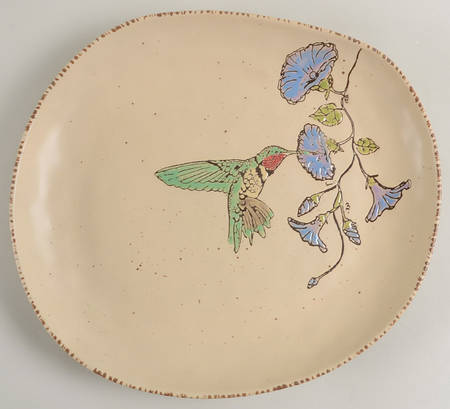 Ruby Hummingbird 14" Oval Serving Platter