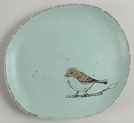 Easter Bird Aqua Salad Plate