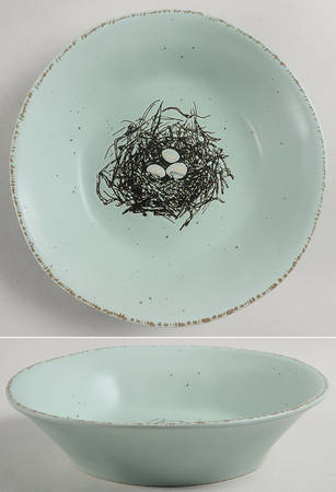 Easter Bird Aqua Individual Dinner Bowl