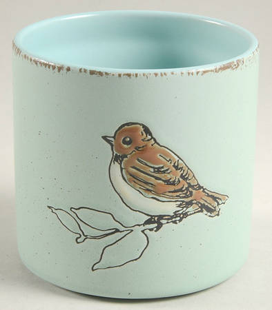 Easter Bird Aqua Small Canister No Lid