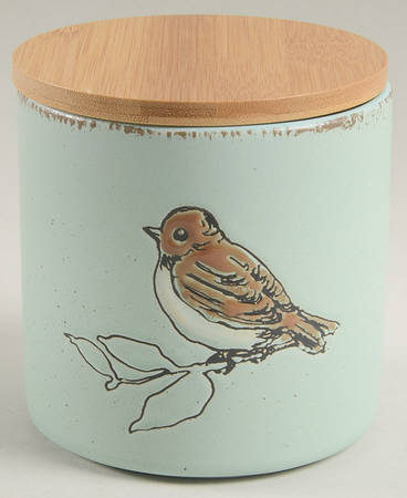 Easter Bird Aqua Small Canister & Lid