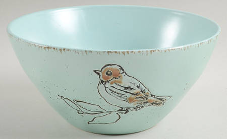 Easter Bird Aqua 8" Round Serving Bowl