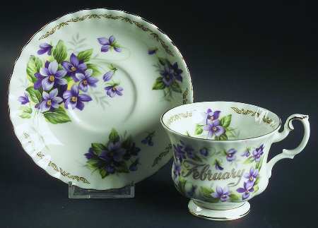 Bouquet of The Month Footed Cup & Saucer Set