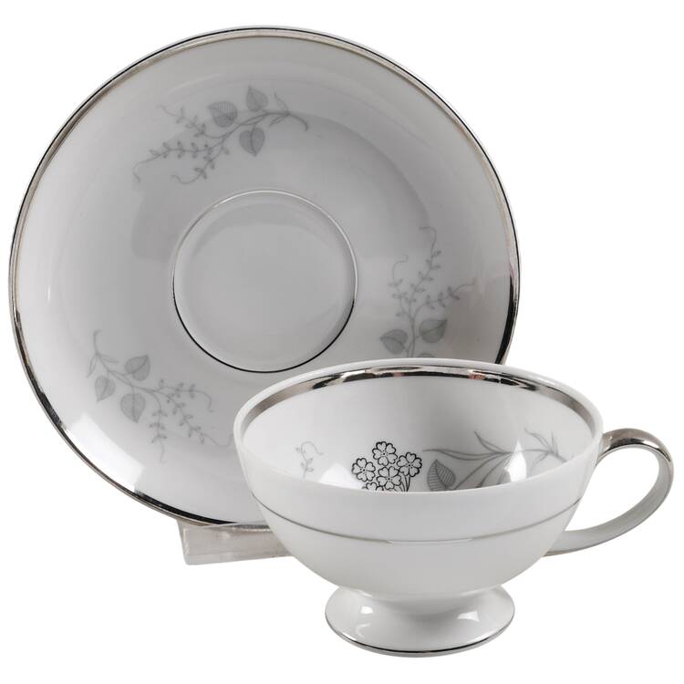 Silver Glory Footed Cup & Saucer Set