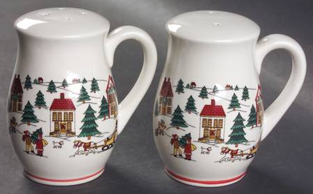 The Joy of Christmas (Smooth, Red Trim) Oversized Salt & Pepper Set