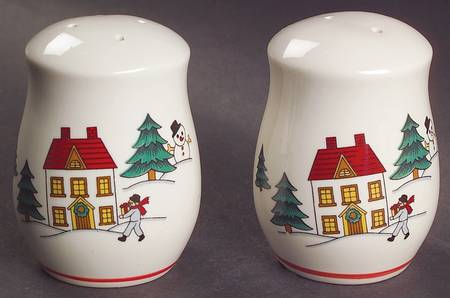The Joy of Christmas (Smooth, Red Trim) Salt & Pepper Set