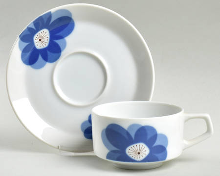 Indigo Moon Flat Cup & Saucer Set
