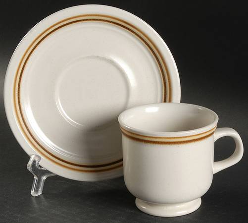 Painted Meadow Footed Cup & Saucer Set by Woodberry Collection (Japan)