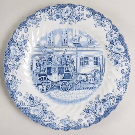Coaching Scenes Blue Salad Plate by Johnson Brothers