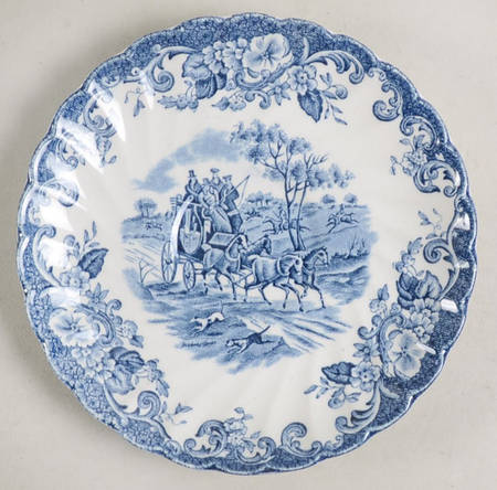 Coaching Scenes Blue Saucer for Flat Cup
