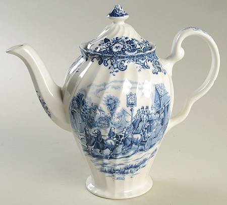 Coaching Scenes Blue Mini Coffee Pot & Lid