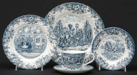 Coaching Scenes Blue 5 Piece Place Setting