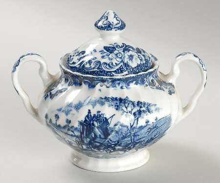 Coaching Scenes Blue Mini Sugar Bowl & Lid